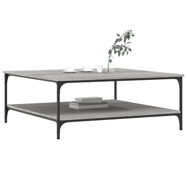 vidaXL Coffee Table Gray Sonoma Engineered wood, Iron 39.4x39.4x15.7 in