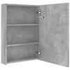 vidaXL Bathroom Cabinet Concrete Gray MDF, Melamine Finish, Glass Medium