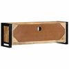 vidaXL TV Cabinet Black and Brown Solid rough mango wood, iron Medium