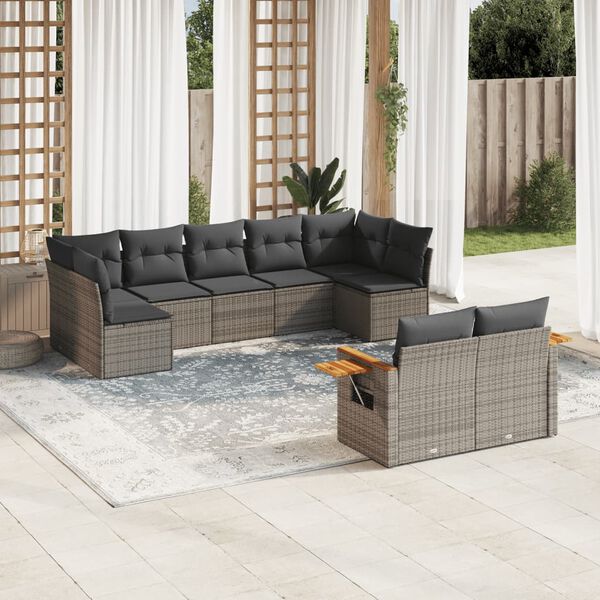 vidaXL Garden Sofa Set Grey, Dark Grey