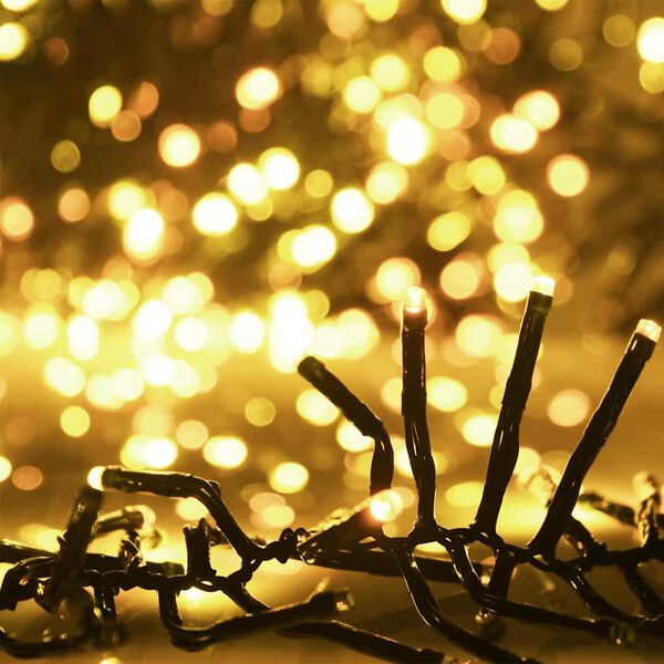 vidaXL LED Cluster String Warm white PVC and copper 24.3 ft long