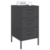 vidaXL Bedside Cabinet Set of 2 Black Cold-rolled steel Medium