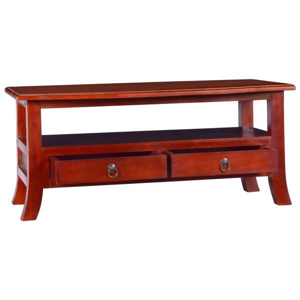 vidaXL Coffee Table Classical Brown Solid Mahogany Wood Medium