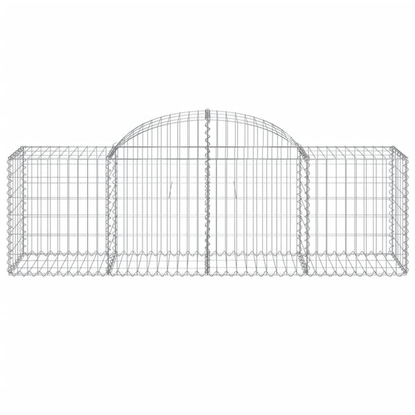 vidaXL Gabion Basket Set of 12 Silver Galvanized iron Large