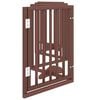 vidaXL Dog Gate with Door Foldable 6 Panels Brown 118.1 " Poplar Wood