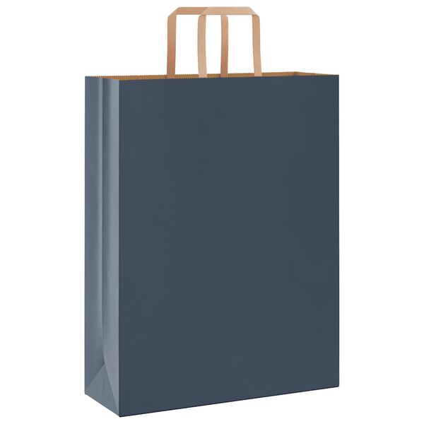 vidaXL Paper Bags 250 pcs with Handles Blue 12.6x4.7x16.5"