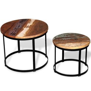 vidaXL Coffee Table Brown and Black Solid reclaimed wood and iron