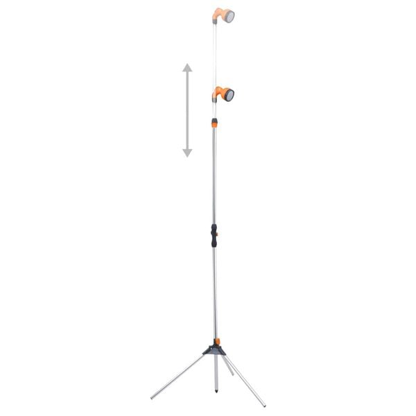 vidaXL Garden Shower Silver, Orange Aluminum, ABS