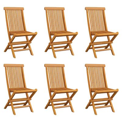 vidaXL Folding Patio Chairs 6 pcs Solid Teak Wood