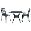 vidaXL 3 Piece Bistro Set Green Cast Aluminum