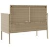 vidaXL Garden Bench Beige PE rattan, powder-coated steel Medium