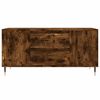 vidaXL Coffee Table Smoked Oak Engineered Wood, Metal Medium