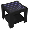 vidaXL Coffee Table Black Engineered wood Compact Coffee Table Square