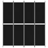 vidaXL 4-Panel Room Divider Black 78.7"x86.6" Fabric