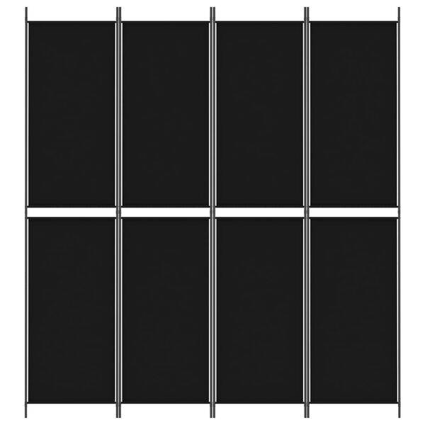 vidaXL 4-Panel Room Divider Black 78.7"x86.6" Fabric
