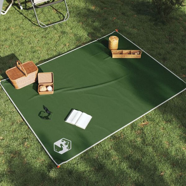 vidaXL Picnic Blanket with Pegs Green 80.7"x61"