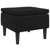 vidaXL Stool Black Velvet, Rubber Wood Simple Stool Square Modern