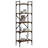 vidaXL Bookcase Brown Oak Engineered wood, Metal Tall Bookcase