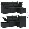 vidaXL Garden Sofa Set Black Poly Rattan and Powder-Coated Steel Large