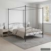 vidaXL Bed Frame Gray Metal 63 x 79 in Bed Frame Rectangular
