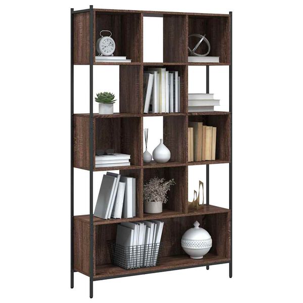 vidaXL Bookcase Brown oak Engineered wood Medium-Large Bookcase