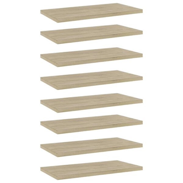 vidaXL Shelf Set of 8 Sonoma Oak Engineered Wood 15.7 x 7.9 x 0.6 in