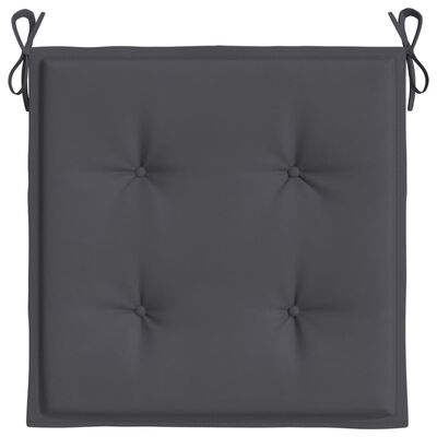 vidaXL Garden Chair Cushions 4 pcs Anthracite 19.7"x19.7"x1.2" Fabric