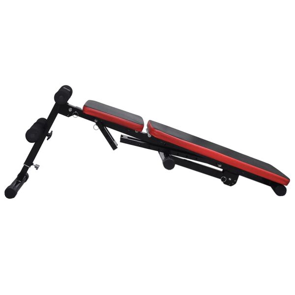 vidaXL Adjustable Sit-up Bench with Barbell and Dumbbell Set 67.2 lb (90641+90377)