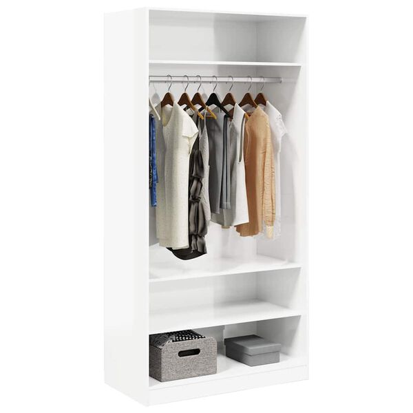 vidaXL Wardrobe High gloss white Engineered wood Compact Wardrobe