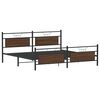 vidaXL Bed Frame Brown Oak Steel, Engineered wood Full Bed Frame