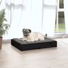 vidaXL Dog Bed Black Solid pine wood Durable Dog Bed Rectangular