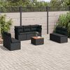vidaXL Garden Sofa Set Black PE rattan Large Modular Garden Sofa Set