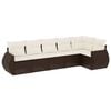 vidaXL Garden Sofa Set Brown PE rattan, powder-coated steel, polyester