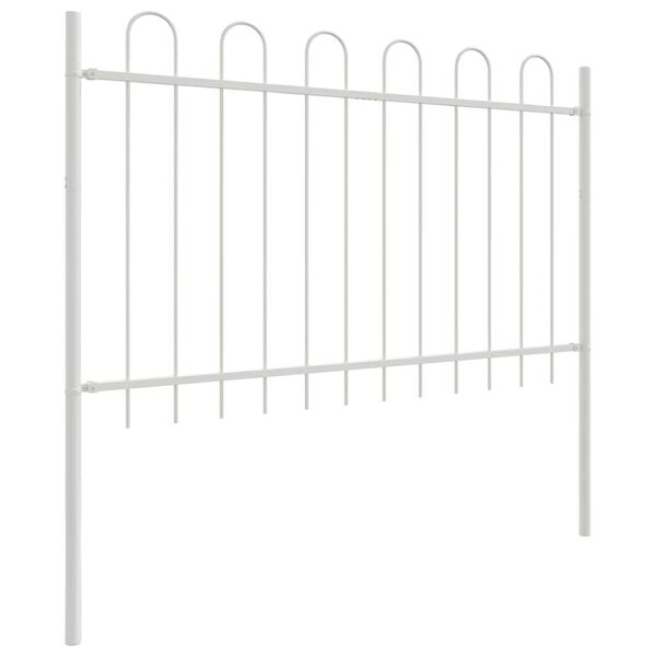 vidaXL Garden Fence White 15.3 x 1.2 m Powder-coated steel