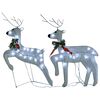 vidaXL Christmas Reindeer Set of 2 White Mesh Medium Decorative Inlays