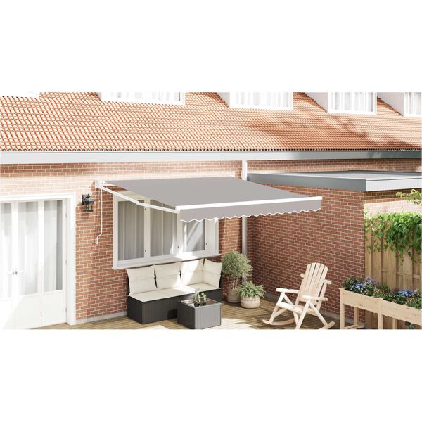 vidaXL Retractable Awning Light gray 137.80" x 98.43" fabric
