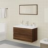 vidaXL Bathroom Furniture Set Brown Oak, White