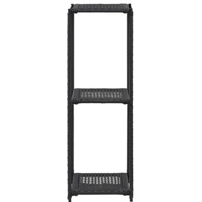vidaXL Storage Shelf Black 11.8"x11.8"x35.4" Poly Rattan
