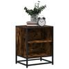 vidaXL Bedside Cabinet Smoked oak Engineered wood, metal 15.7x12.2x19.7 in