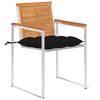 vidaXL Patio Chairs with Cushions 2 pcs Solid Acacia Wood and Steel