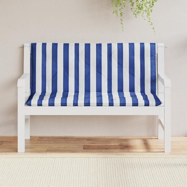 vidaXL Garden Bench Cushion Set of 2 Blue and White Stripe
