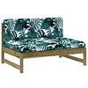 vidaXL Garden Lounge Set Brown Pressure-Treated Pine Wood, Oxford Fabric