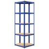 vidaXL 5-Layer Shelves 2 pcs Blue Steel&Engineered Wood