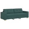 vidaXL Sofa 3 pcs Dark Green Linen-blend Fabric