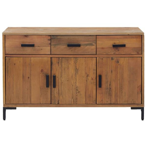 vidaXL Sideboard Brown Solid pinewood Medium Sideboard Rectangular