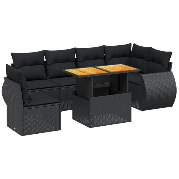 vidaXL Garden Sofa Set Black
