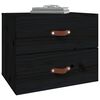 vidaXL Wall-mounted Bedside Cabinet Black Solid pinewood Medium