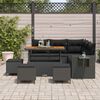 vidaXL Garden Sofa Set with Cushion 9 pcs Black Poly Rattan
