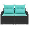 vidaXL Garden Sofa Black 123 x 62 x 69cm poly rattan
