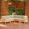vidaXL Garden Lounge Set Cream, Natural Wood